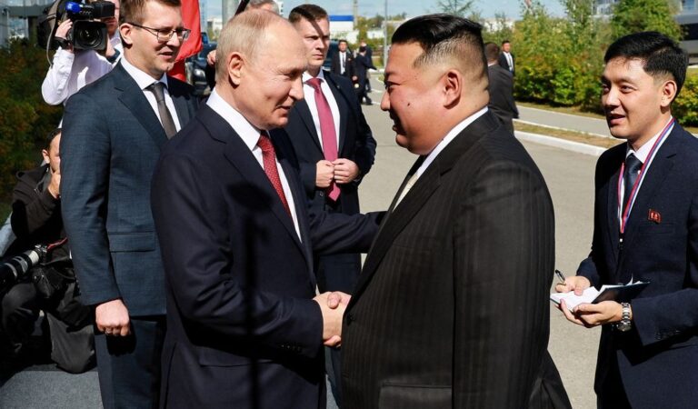 North Korea’s Kim meets Putin in Russia as missiles launched from Pyongyang